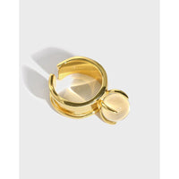 Party Round Natural Crystal Ball 925 Sterling Silver Adjustable Ring - KIAHMILLA