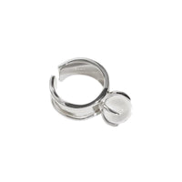 Party Round Natural Crystal Ball 925 Sterling Silver Adjustable Ring - KIAHMILLA