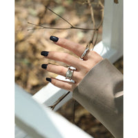 Party Round Natural Crystal Ball 925 Sterling Silver Adjustable Ring - KIAHMILLA