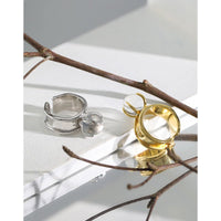 Party Round Natural Crystal Ball 925 Sterling Silver Adjustable Ring - KIAHMILLA