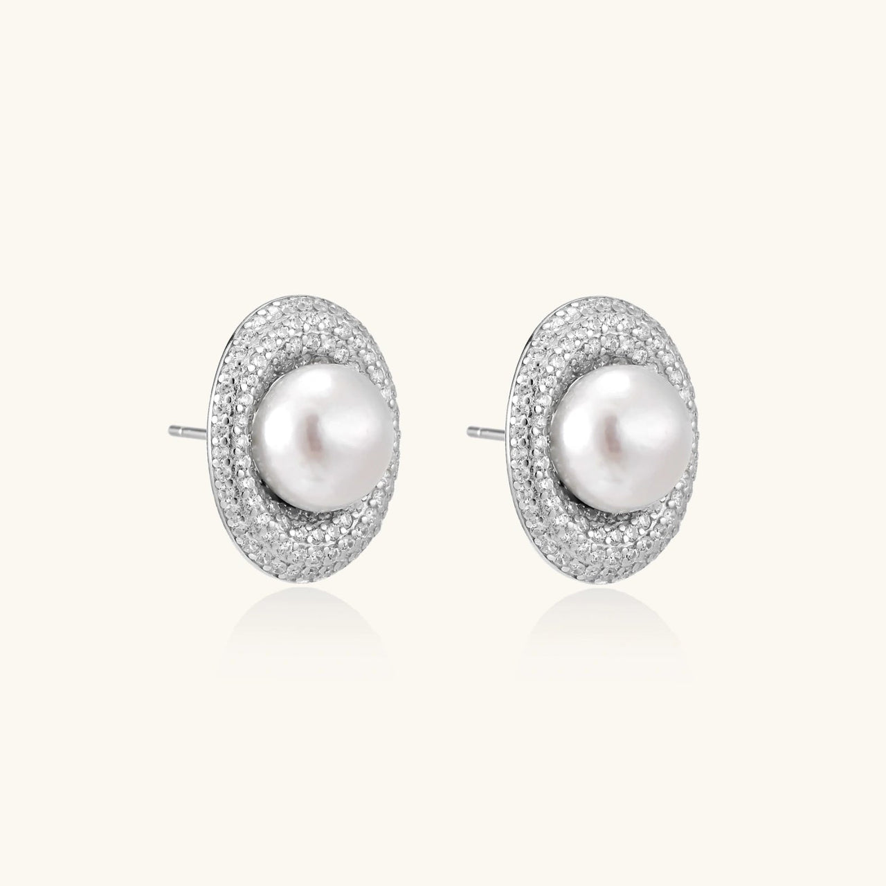 Pearl Halo Stud Earrings - KIAHMILLA