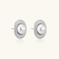 Pearl Halo Stud Earrings - KIAHMILLA