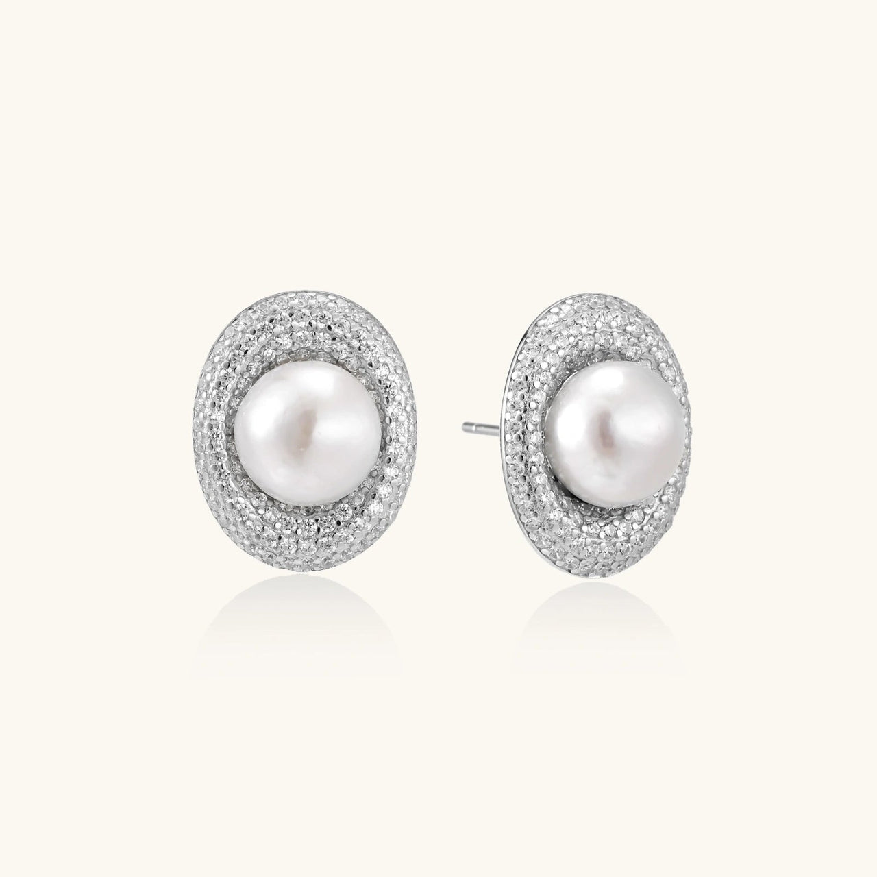 Pearl Halo Stud Earrings - KIAHMILLA