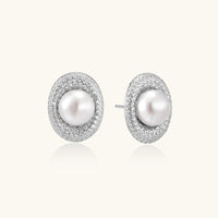 Pearl Halo Stud Earrings - KIAHMILLA