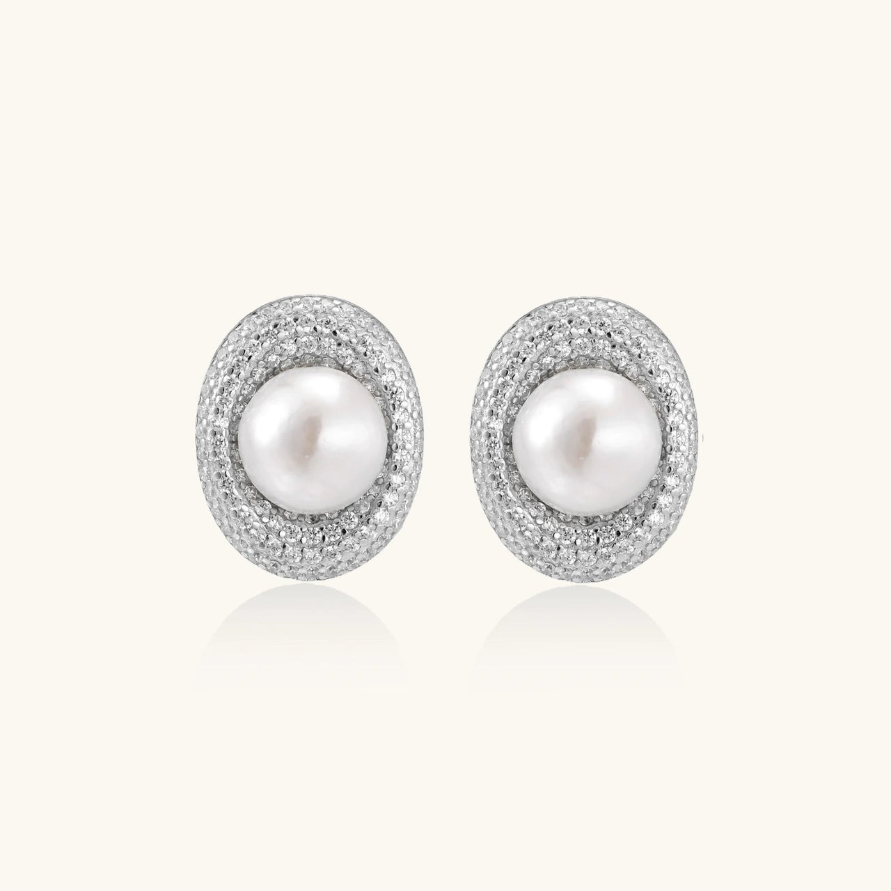 Pearl Halo Stud Earrings - KIAHMILLA