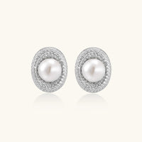 Pearl Halo Stud Earrings - KIAHMILLA