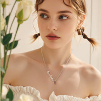 Personalized Birth Flower Birthstone Necklace with Name Necklace Jewelry Gift for Her - Coolpeacock