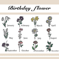 Personalized Birth Flower Birthstone Necklace with Name Necklace Jewelry Gift for Her - Coolpeacock