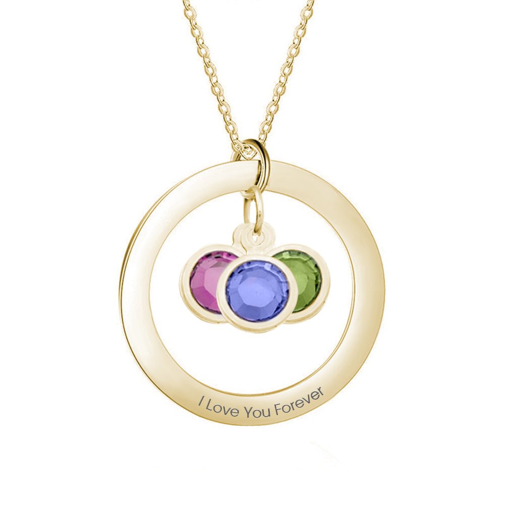 Personalized Birthstone Necklace Custom Necklace Gift for Her - Coolpeacock