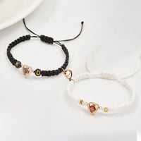 Personalized Braided Photo Projection Magnetic Bracelet Fishtail Rope Couple's Bracelet Gifts for Lover - Coolpeacock