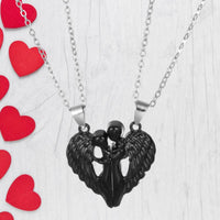 Personalized Couple Necklace Magnetic Matching Angel Necklaces for Couples Valentine's Gift for Lover - Coolpeacock