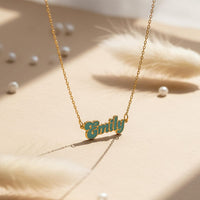 Personalized Cursive Name Necklace featuring the name Emily in a stylish cursive design.