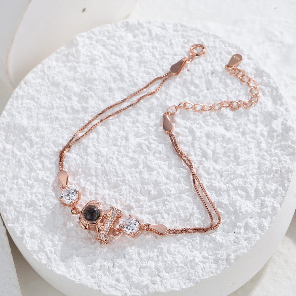 Personalized Dog Pendant Photo Projection Bracelet 925 Sterling Silver - Coolpeacock