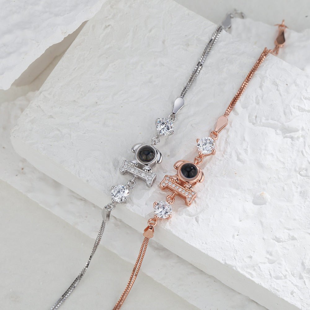 Personalized Dog Pendant Photo Projection Bracelet 925 Sterling Silver - Coolpeacock