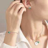 Personalized Earrings Bracelet Necklace Jewelry Set Wedding Bridesmaid Proposal Gift Box - Coolpeacock