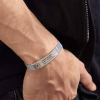 Personalized Emergency Medical Alert ID Bracelet with Text Adjustable Bracelet Gift for Diabetes Epilepsy Autism - Coolpeacock