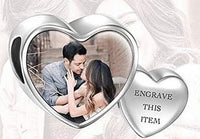 Personalized Engraved Heart Photo Charm - Coolpeacock