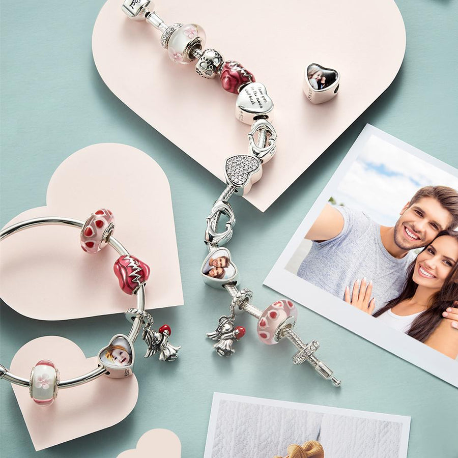 Personalized Engraved Heart Photo Charm - Coolpeacock