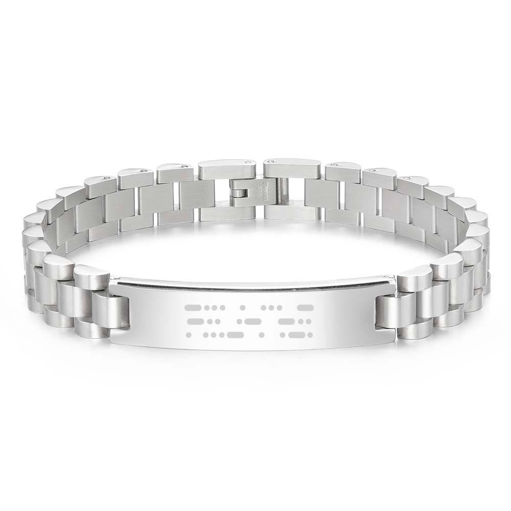 Personalized Engraved Morse Code Men Bracelet Birthday Anniversary Gift for Him - Coolpeacock