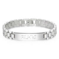 Personalized Engraved Morse Code Men Bracelet Birthday Anniversary Gift for Him - Coolpeacock