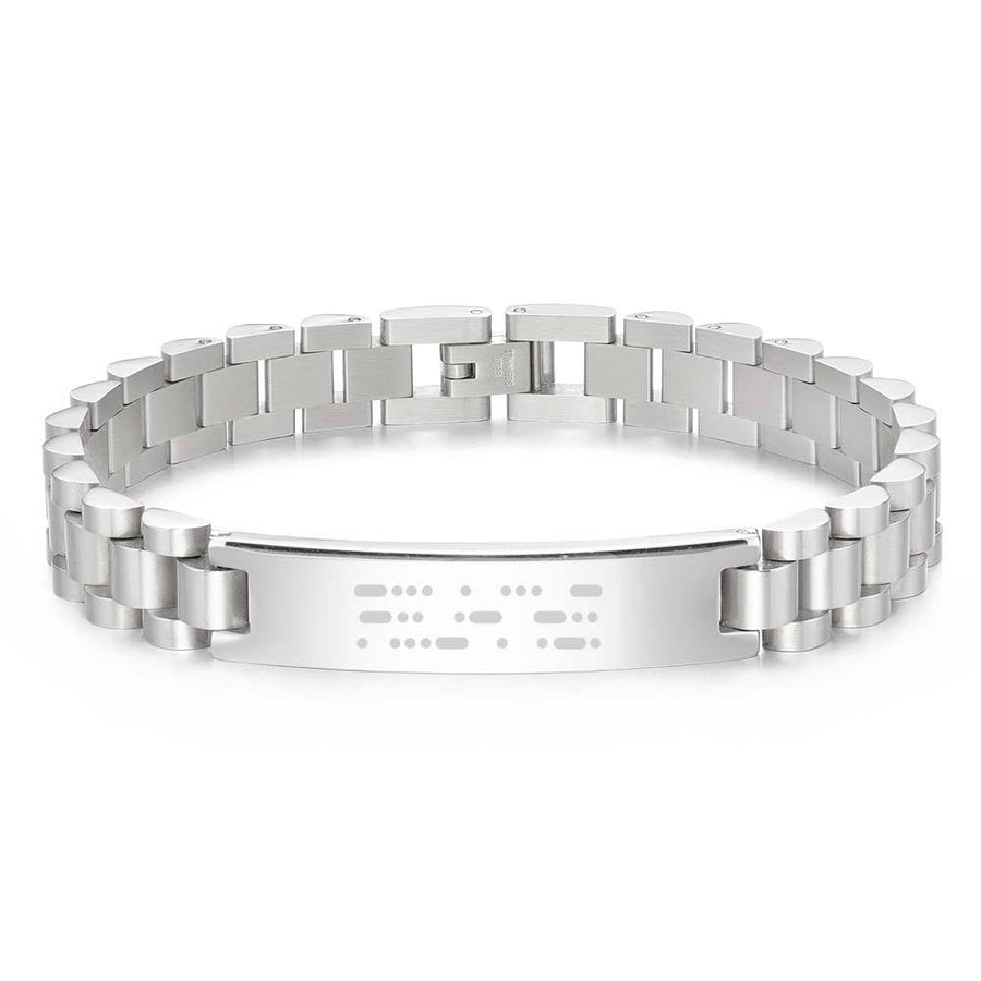 Personalized Engraved Morse Code Men Bracelet Birthday Anniversary Gift for Him - Coolpeacock