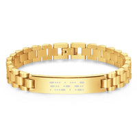 Personalized Engraved Morse Code Men Bracelet Birthday Anniversary Gift for Him - Coolpeacock