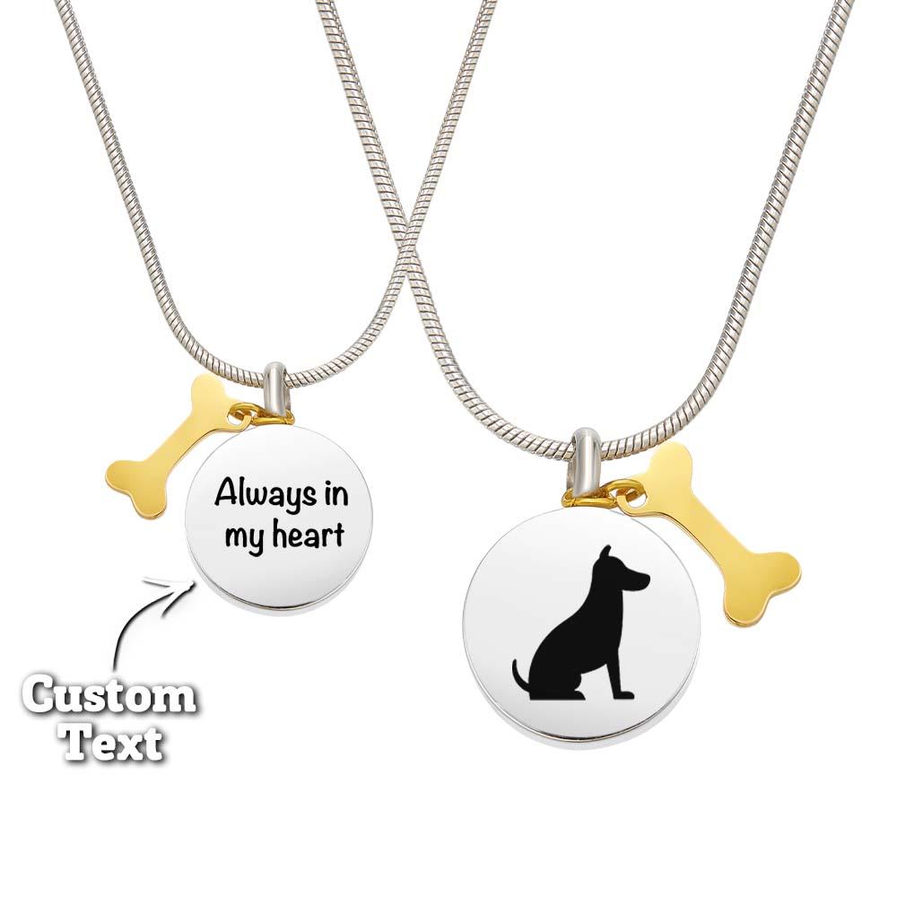 Personalized Engraved Pet Ashes Necklace Memorial Keepsake Gift for Dog Cat Pet Lovers - Coolpeacock