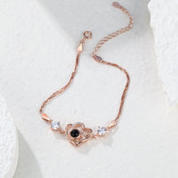 Personalized Heart - shaped Love Projection Bracelet 925 Sterling Silver - Coolpeacock