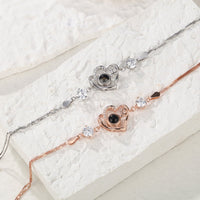 Personalized Heart - shaped Love Projection Bracelet 925 Sterling Silver - Coolpeacock