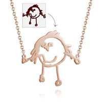 Personalized Line Art Necklace – Custom Pendant Made from Your Drawing - Coolpeacock