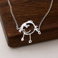 Personalized Line Art Necklace – Custom Pendant Made from Your Drawing - Coolpeacock