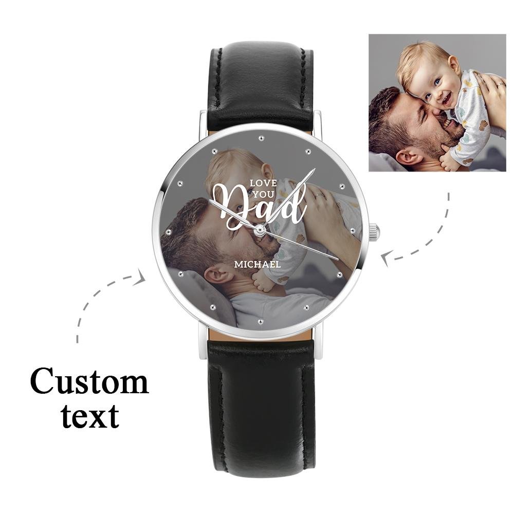 Personalized Love you Dad Photo Watch Father's Day Gift 40mm - Coolpeacock