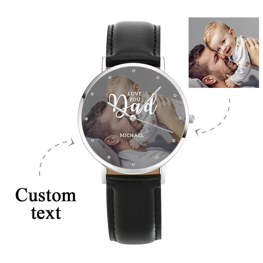 Personalized Love you Dad Photo Watch Father's Day Gift 40mm - Coolpeacock