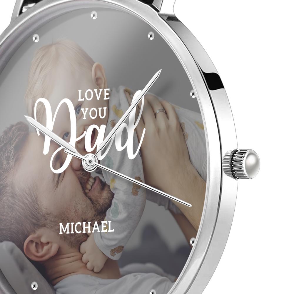Personalized Love you Dad Photo Watch Father's Day Gift 40mm - Coolpeacock