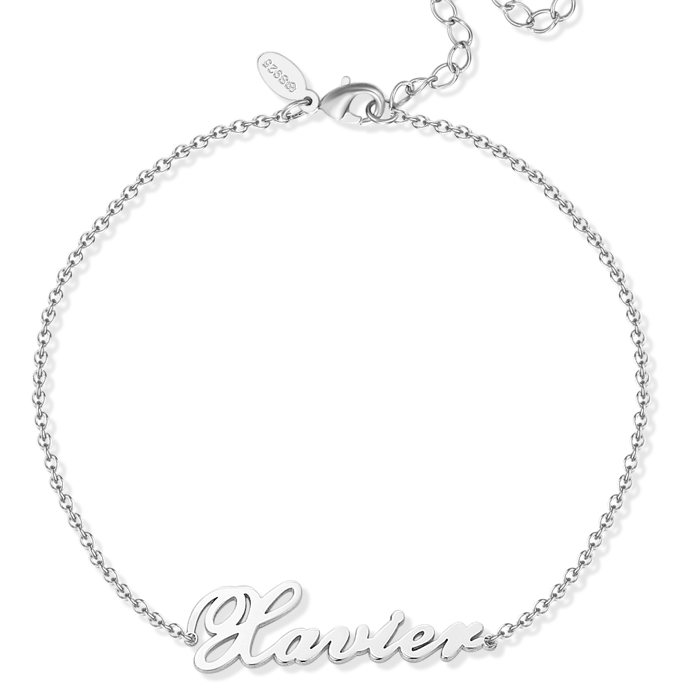 Personalized Name Anklet Sterling Silver - Coolpeacock