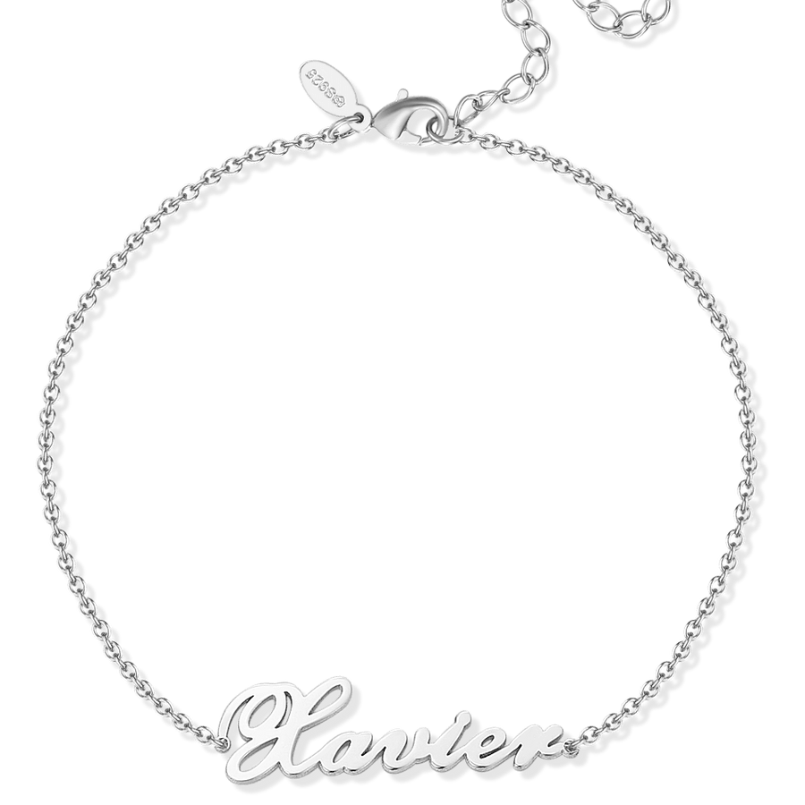 Personalized Name Anklet Sterling Silver - Coolpeacock