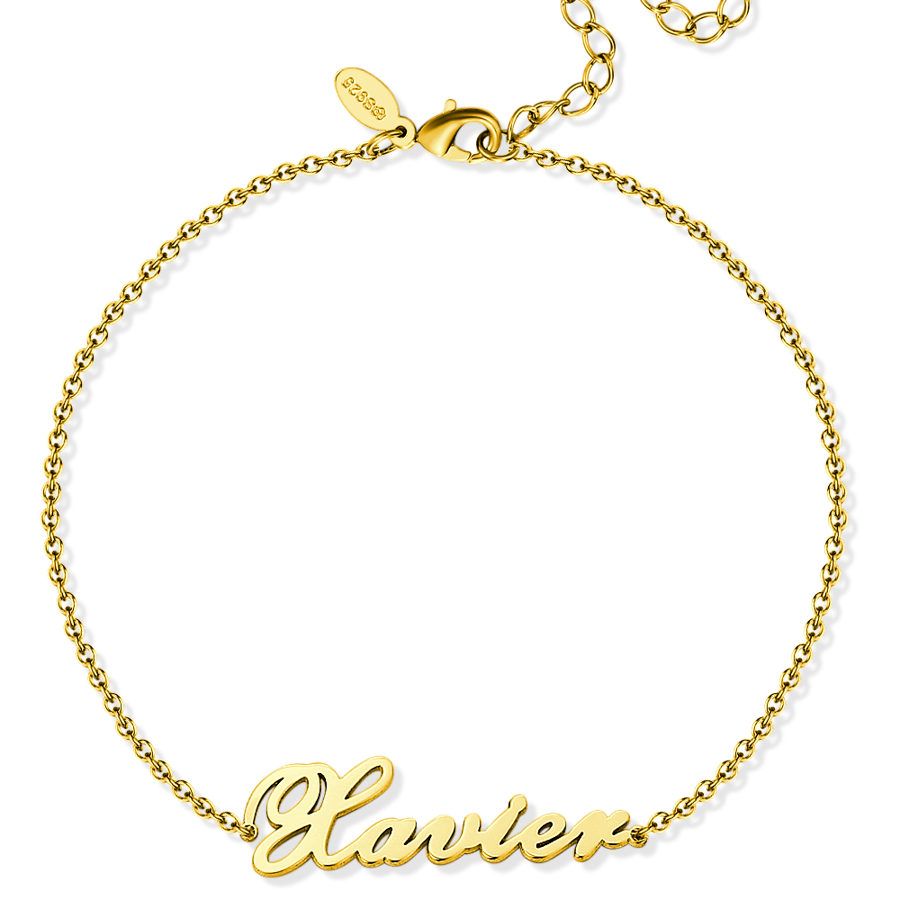 Personalized Name Anklet Sterling Silver - Coolpeacock