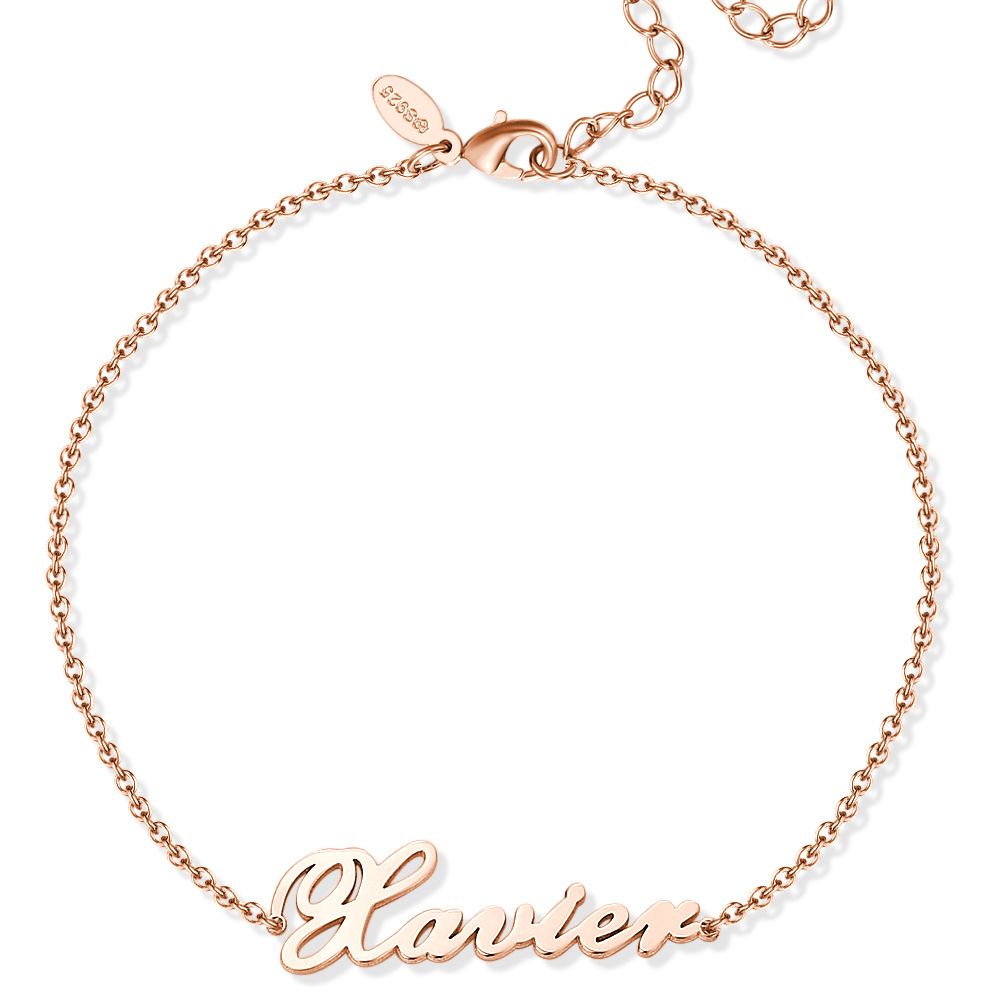 Personalized Name Anklet Sterling Silver - Coolpeacock