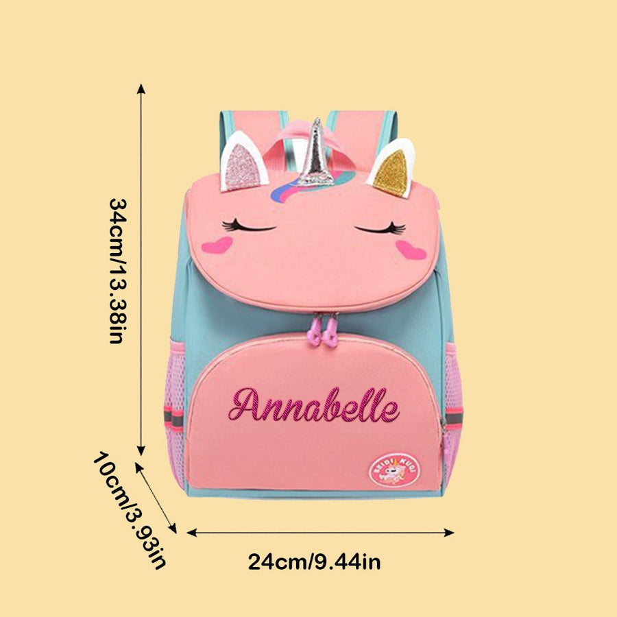 Personalized Name Embroidery Backpack Custom Unicorn Backpack School Bags Gift for Kids - Coolpeacock