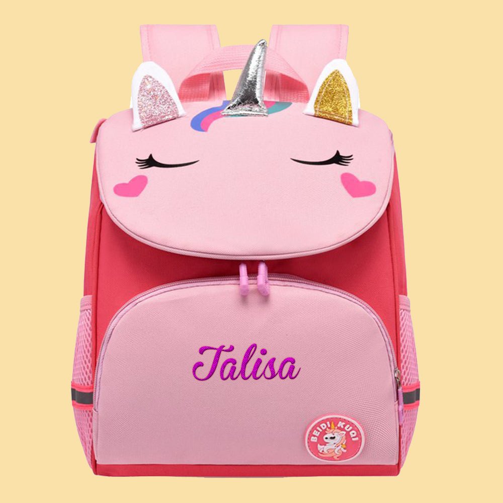 Personalized Name Embroidery Backpack Custom Unicorn Backpack School Bags Gift for Kids - Coolpeacock