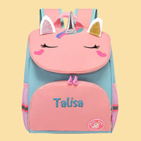 Personalized Name Embroidery Backpack Custom Unicorn Backpack School Bags Gift for Kids - Coolpeacock