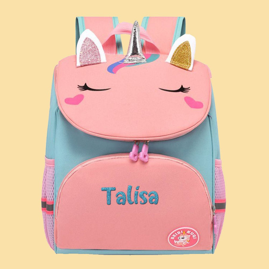 Personalized Name Embroidery Backpack Custom Unicorn Backpack School Bags Gift for Kids - Coolpeacock