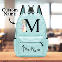 Personalized Name Initial Backpack with Rabbit Design Girls Boys Kids School Bag Back to School Gifts - Coolpeacock