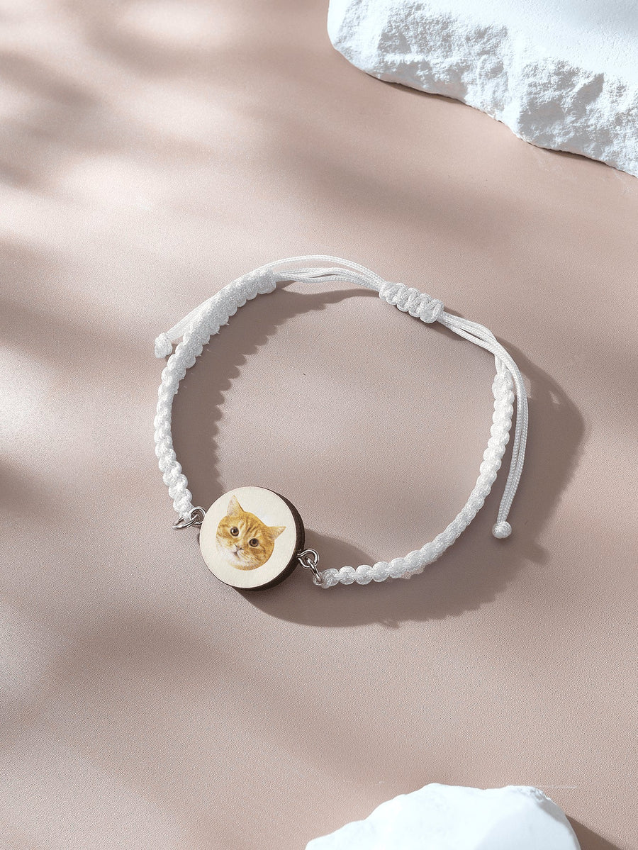 Personalized Pet Portrait Adjustable Braided Bracelet Birthday Gift for Pet Lover - Coolpeacock