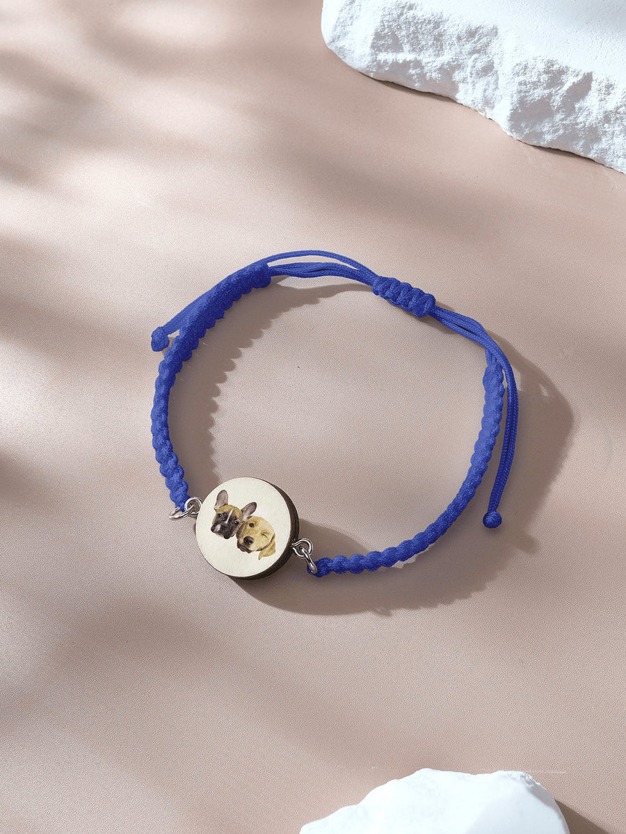 Personalized Pet Portrait Adjustable Braided Bracelet Birthday Gift for Pet Lover - Coolpeacock