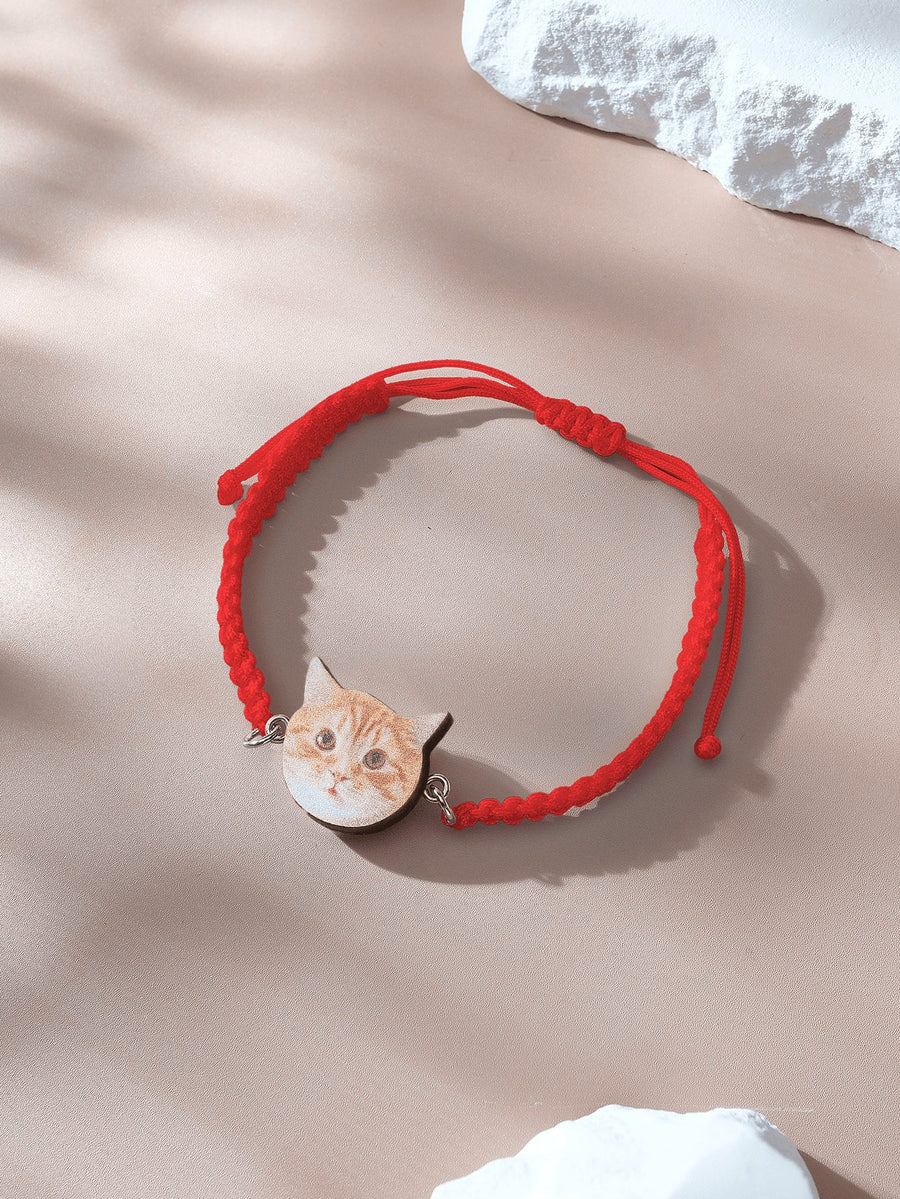 Personalized Pet Portrait Adjustable Braided Bracelet Birthday Gift for Pet Lover - Coolpeacock