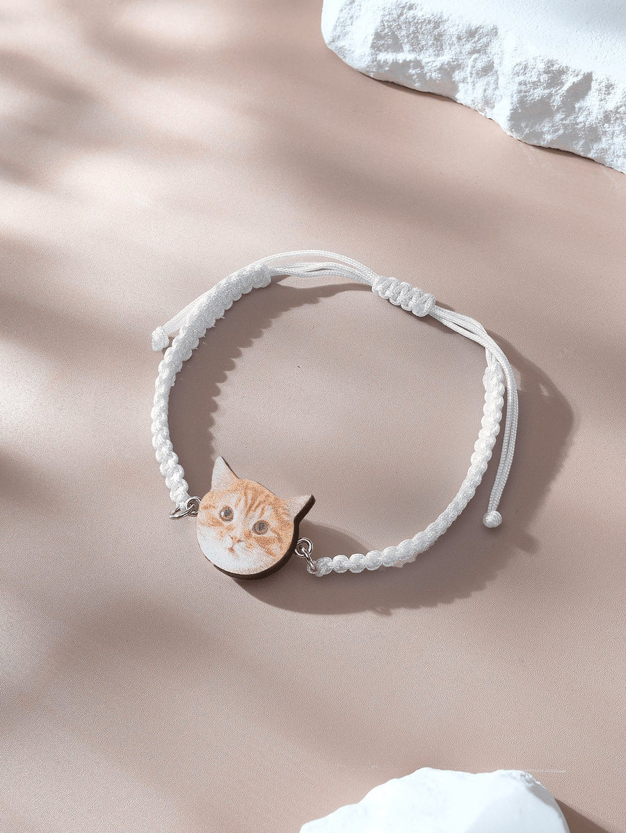 Personalized Pet Portrait Adjustable Braided Bracelet Birthday Gift for Pet Lover - Coolpeacock