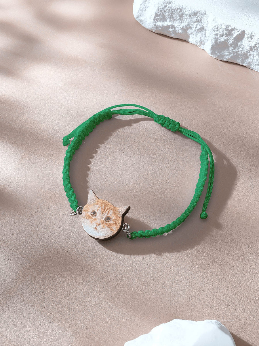 Personalized Pet Portrait Adjustable Braided Bracelet Birthday Gift for Pet Lover - Coolpeacock