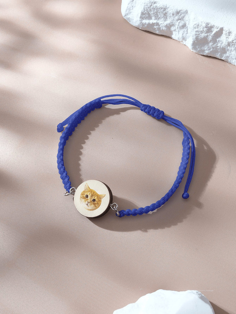 Personalized Pet Portrait Adjustable Braided Bracelet Birthday Gift for Pet Lover - Coolpeacock