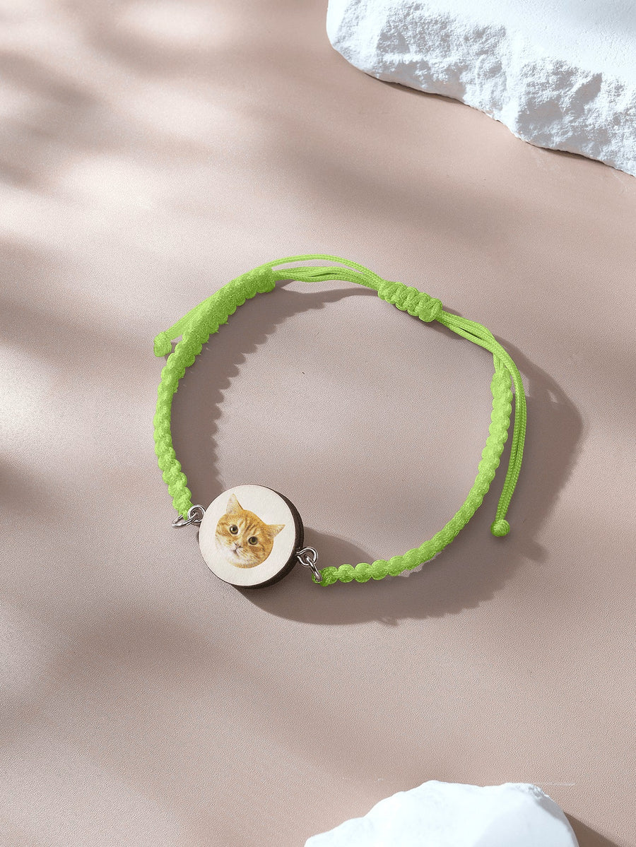 Personalized Pet Portrait Adjustable Braided Bracelet Birthday Gift for Pet Lover - Coolpeacock